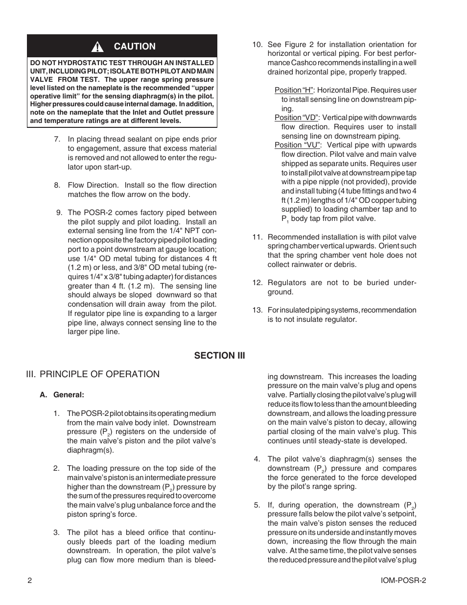 Cashco POSR-2 User Manual | Page 2 / 20