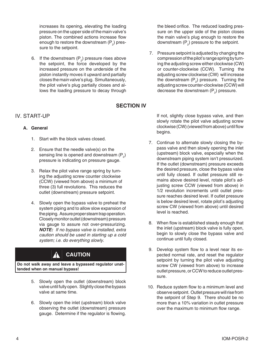 Caution | Cashco POSR-2 User Manual | Page 4 / 20