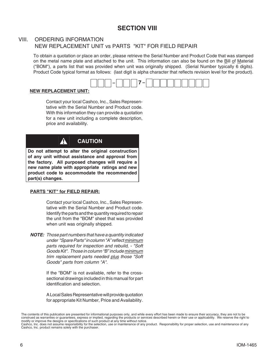 Cashco 1465 User Manual | Page 6 / 8