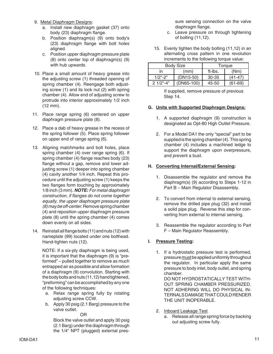 Cashco DA1 User Manual | Page 11 / 16