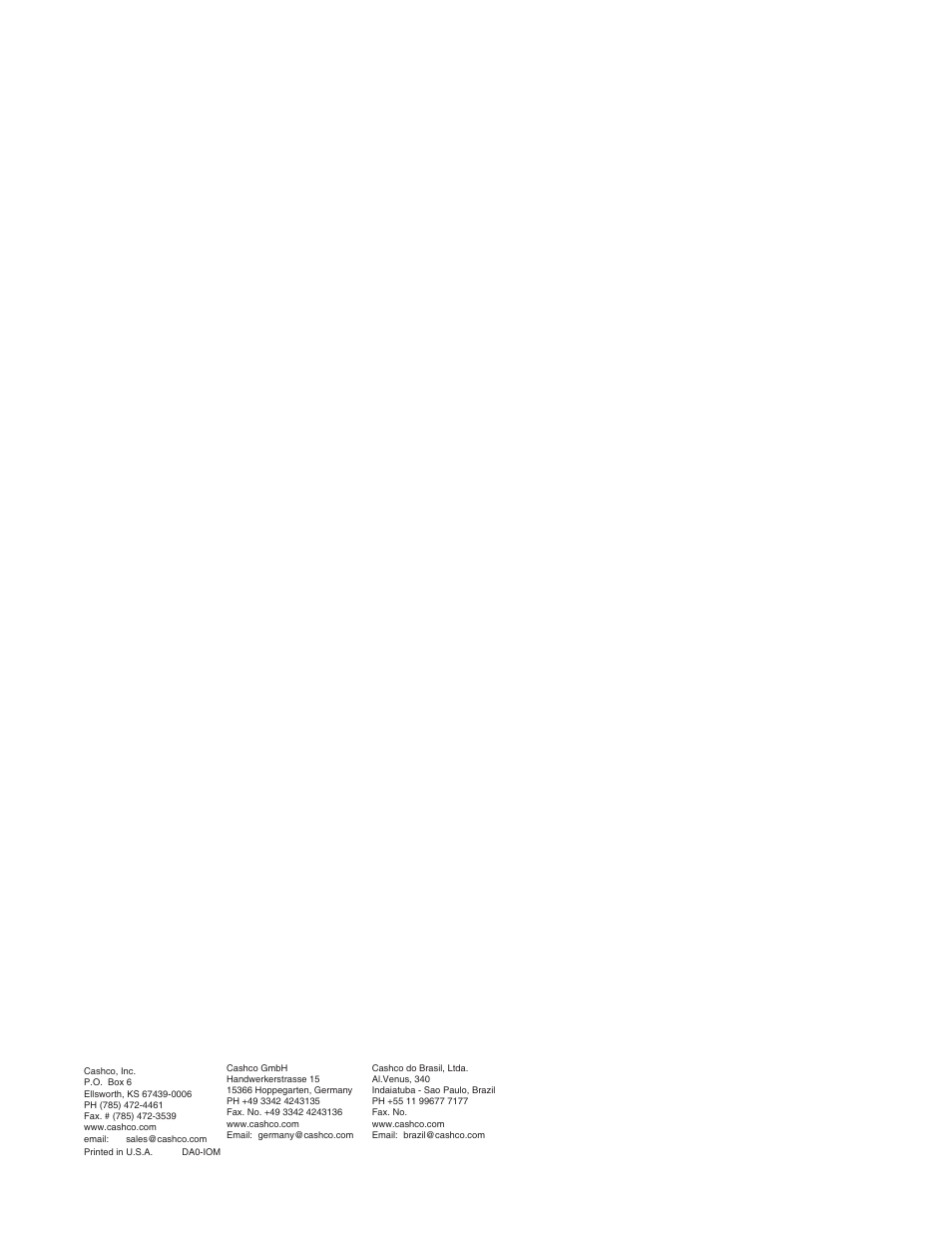 Cashco DA0 User Manual | Page 12 / 12