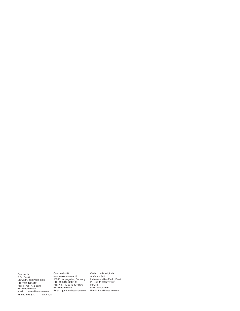 Cashco DAP User Manual | Page 12 / 12