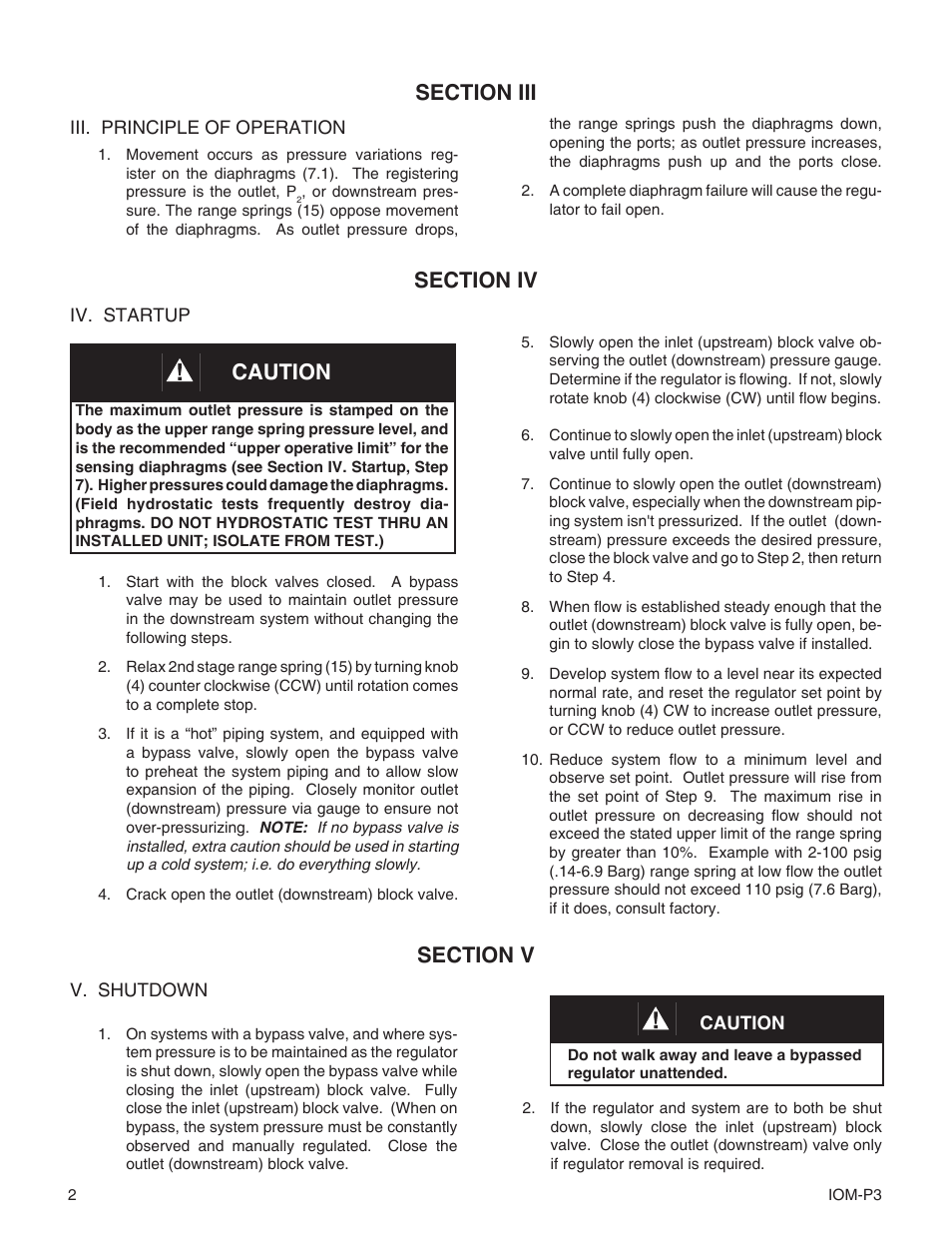 Caution | Cashco P3 User Manual | Page 2 / 8