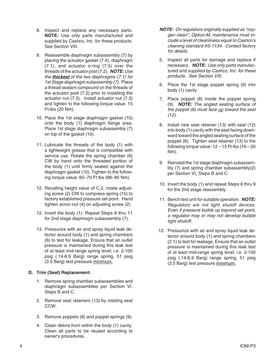 Cashco P3 User Manual | Page 4 / 8