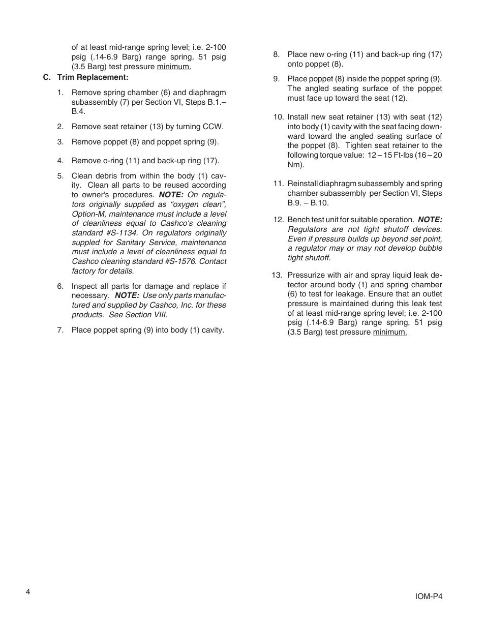 Cashco P4 User Manual | Page 4 / 8