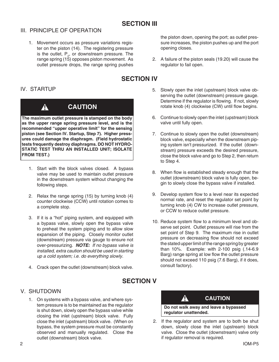 Caution | Cashco P5 User Manual | Page 2 / 8