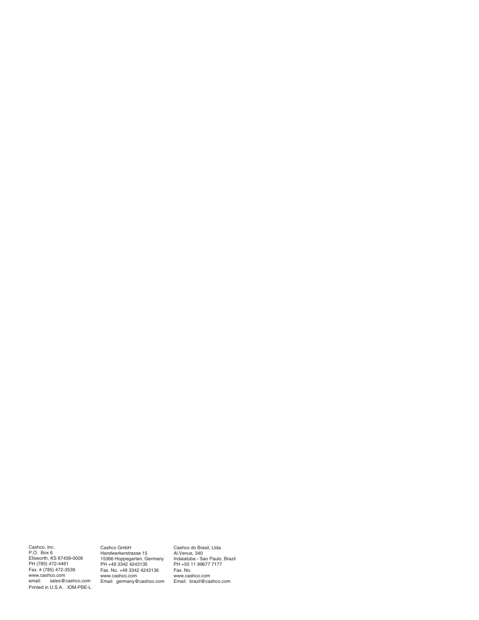 Cashco PBE-L Pressure Build Economizer User Manual | Page 8 / 8