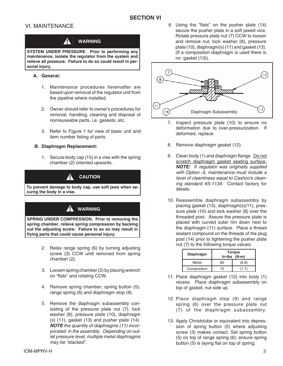 Cashco MPRV-H Pressure Reducing Regulator User Manual | Page 3 / 8