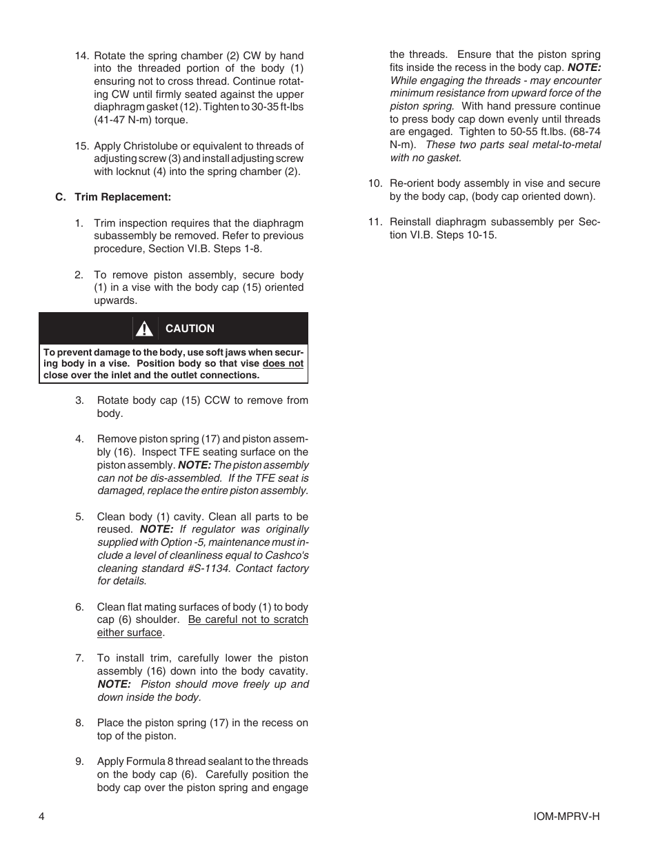 Cashco MPRV-H Pressure Reducing Regulator User Manual | Page 4 / 8