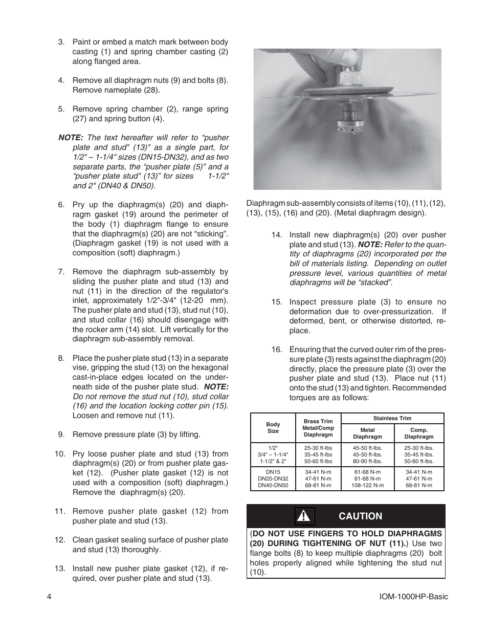 Caution | Cashco 1000 HP Basic User Manual | Page 4 / 12