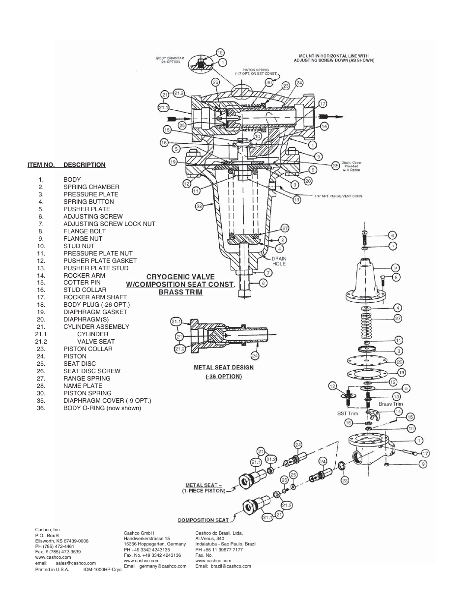 Cashco 1000 Cryogenic User Manual | Page 12 / 12