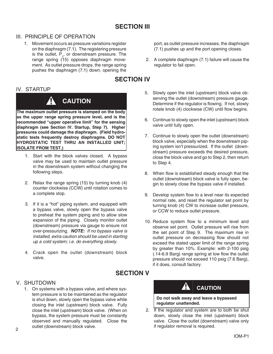 Caution | Cashco P1 User Manual | Page 2 / 8