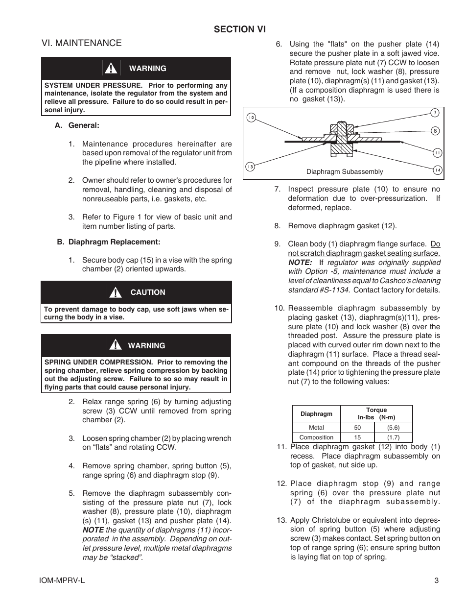 Cashco MPRV-L Pressure Reducing Regulator User Manual | Page 3 / 8