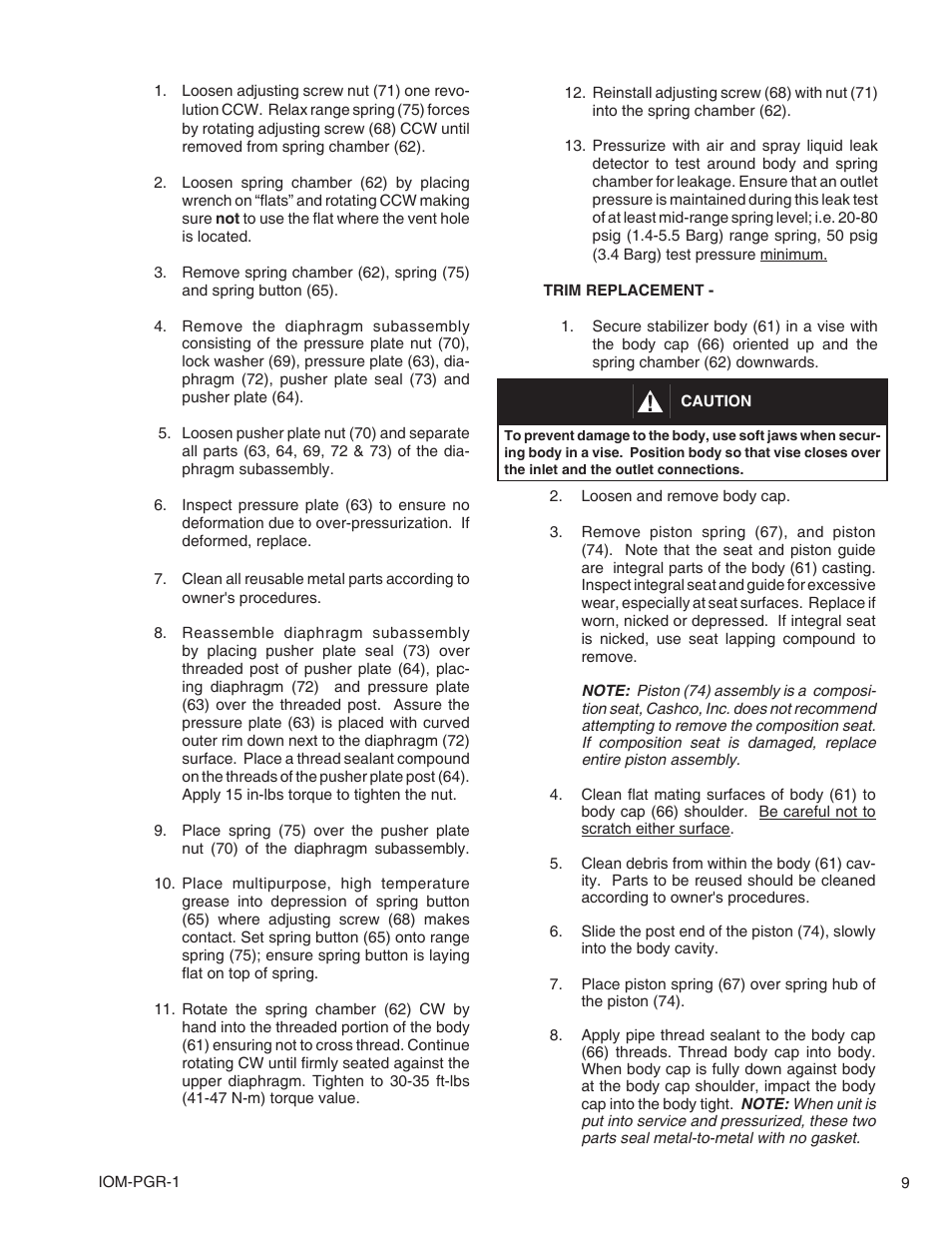 Cashco PGR-1 User Manual | Page 9 / 16