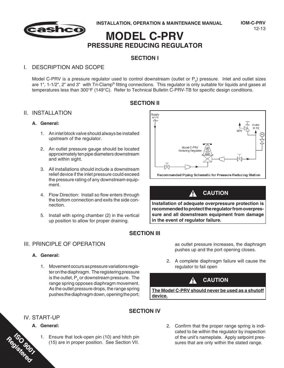 Cashco C-PRV User Manual | 8 pages