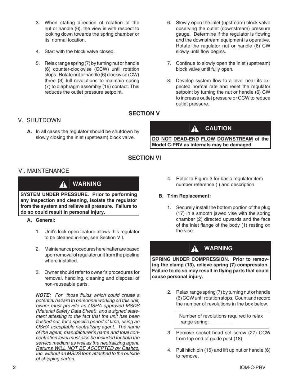 Cashco C-PRV User Manual | Page 2 / 8