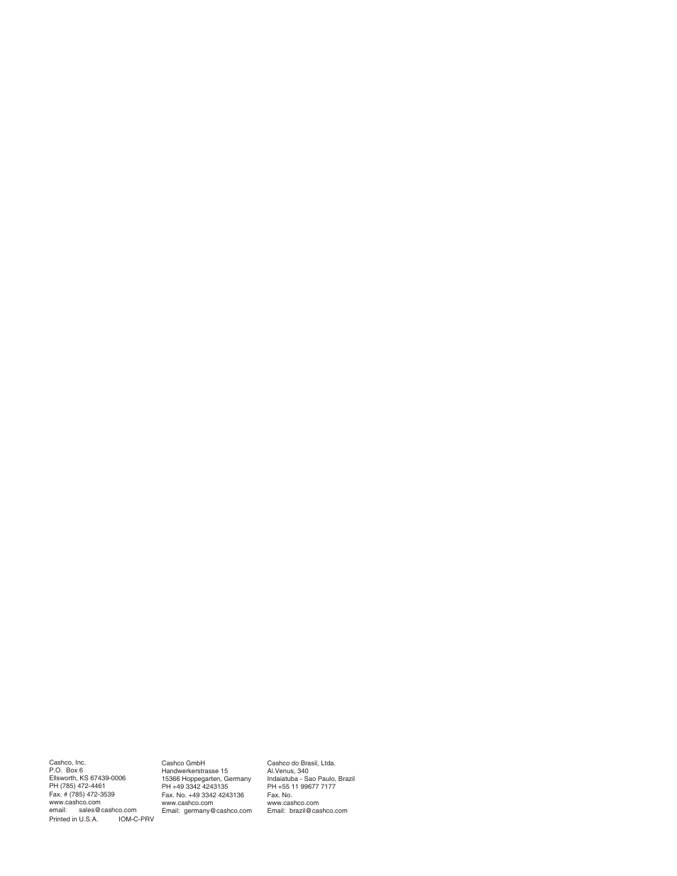 Cashco C-PRV User Manual | Page 8 / 8
