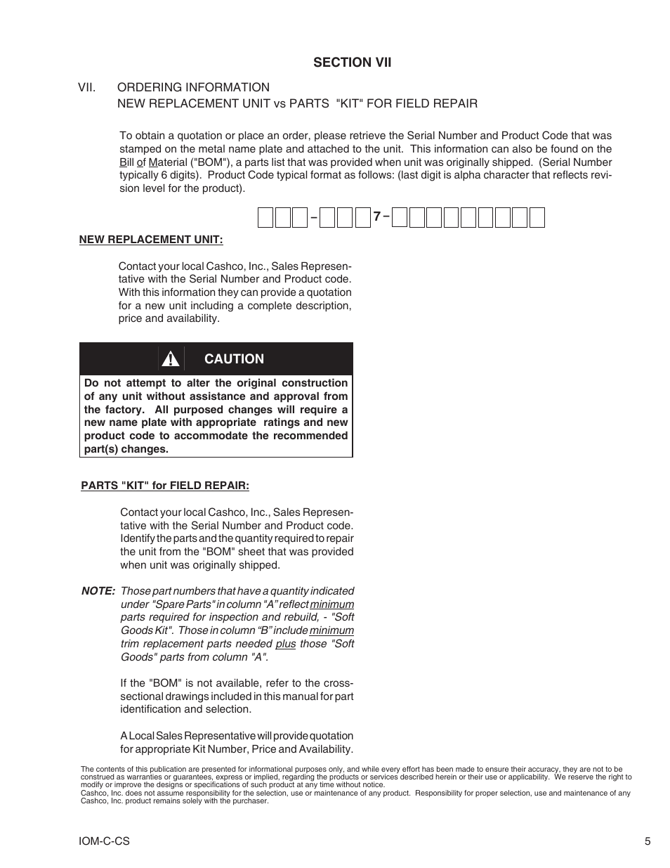 Cashco C-CS User Manual | Page 5 / 8