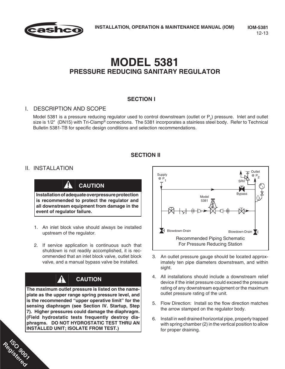 Cashco 5381 User Manual | 8 pages