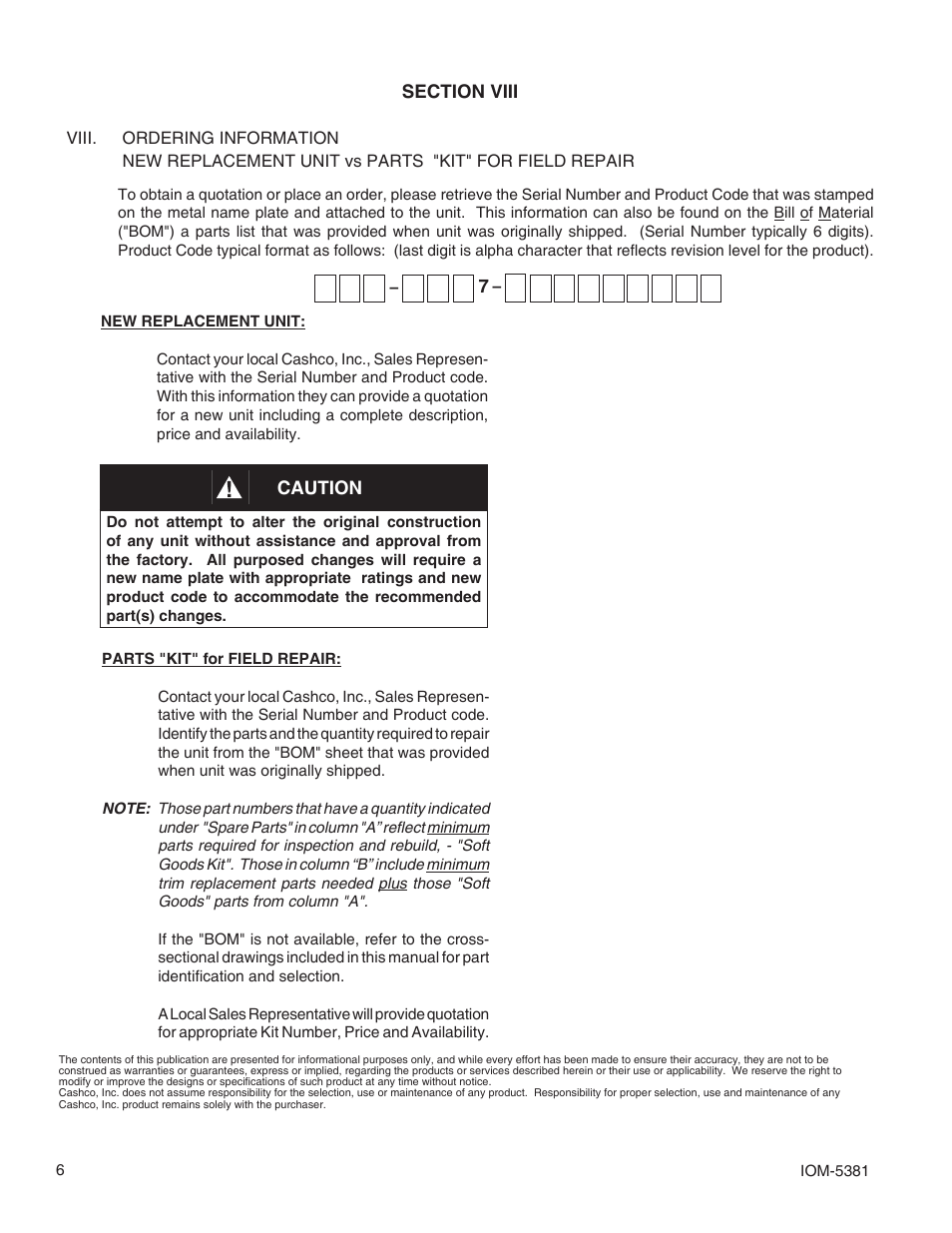 Cashco 5381 User Manual | Page 6 / 8