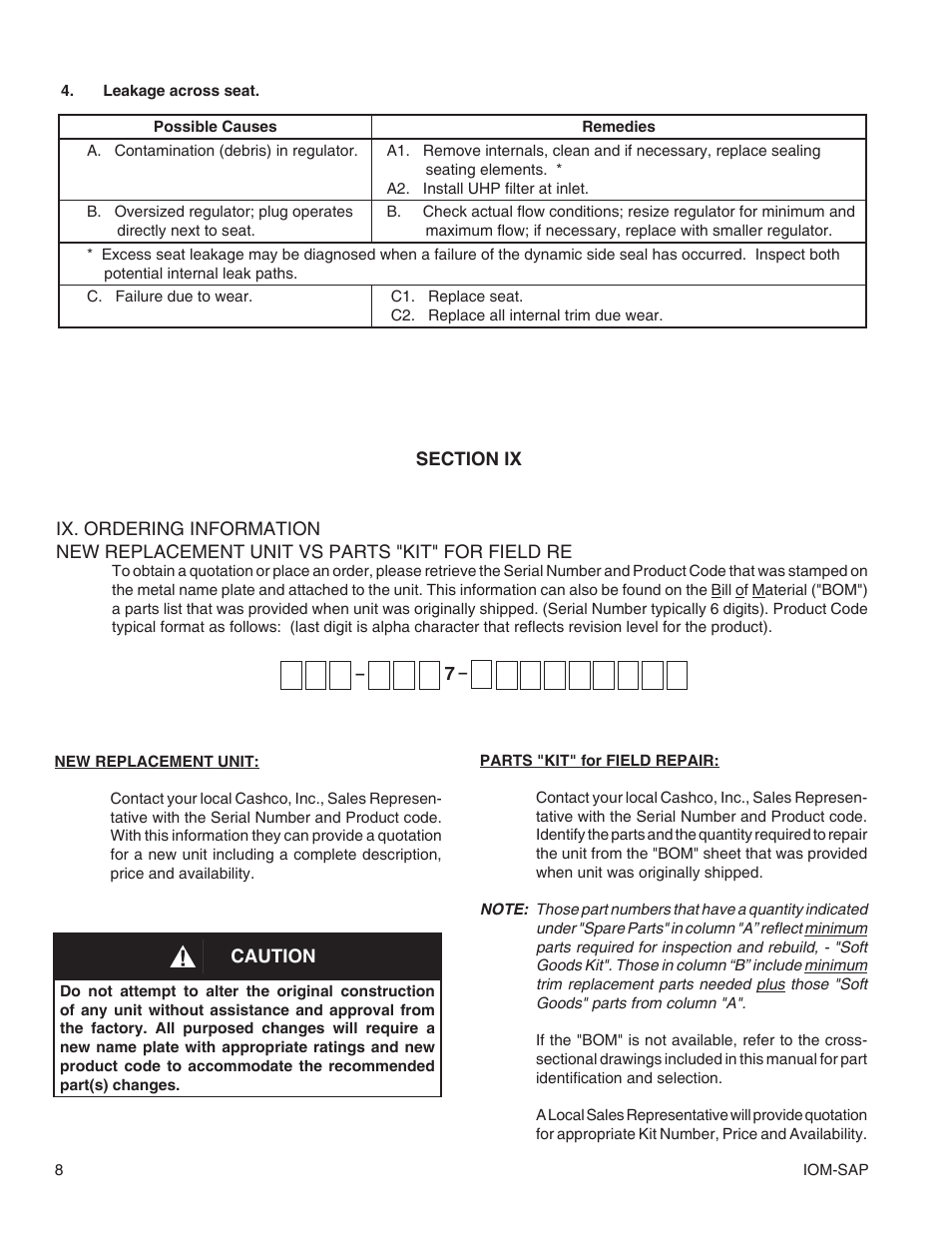 Cashco SAP User Manual | Page 8 / 12