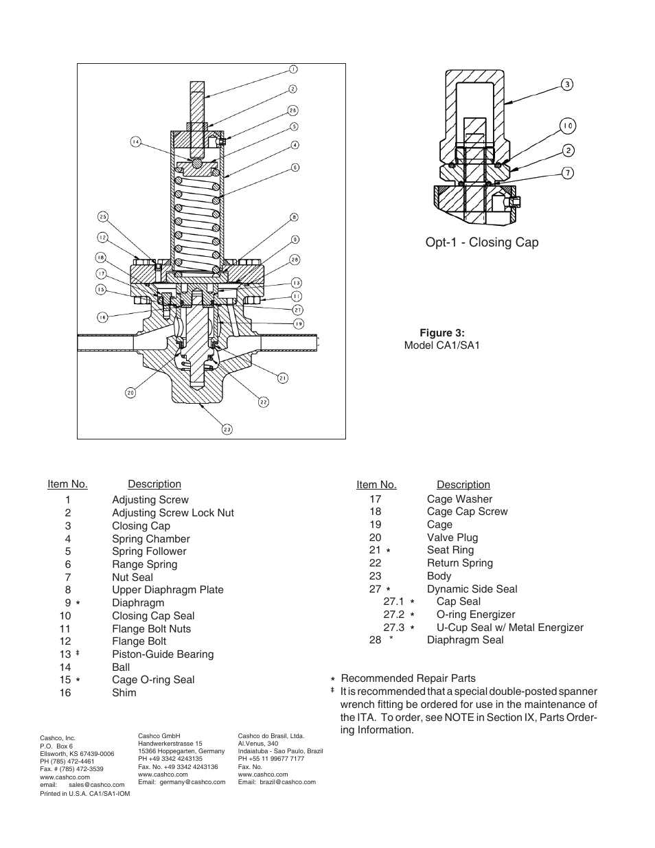 Cashco SA1 User Manual | Page 12 / 12