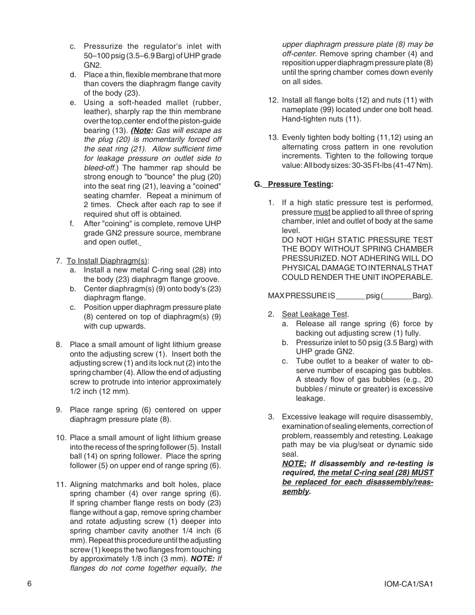 Cashco SA1 User Manual | Page 6 / 12