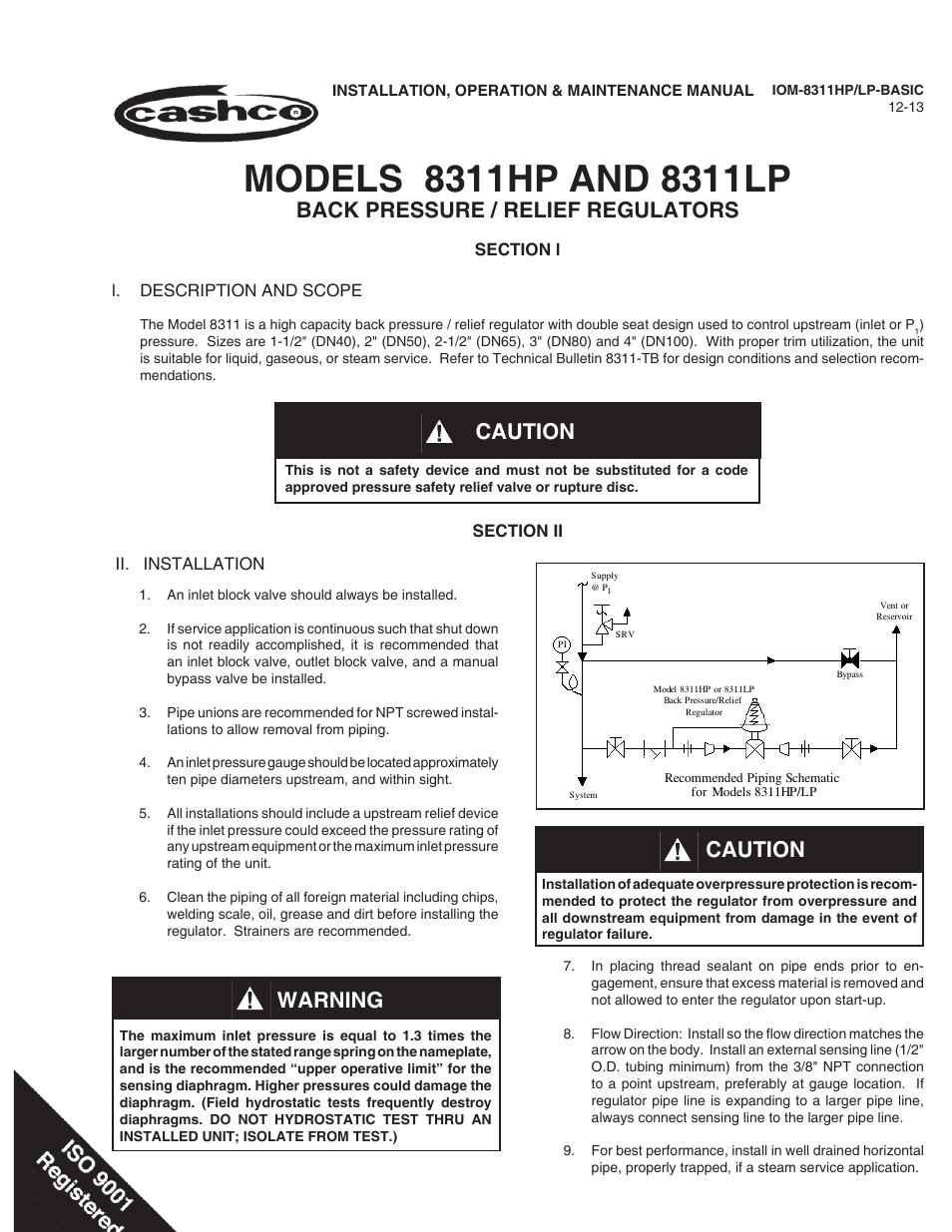 Cashco 8311LP User Manual | 8 pages