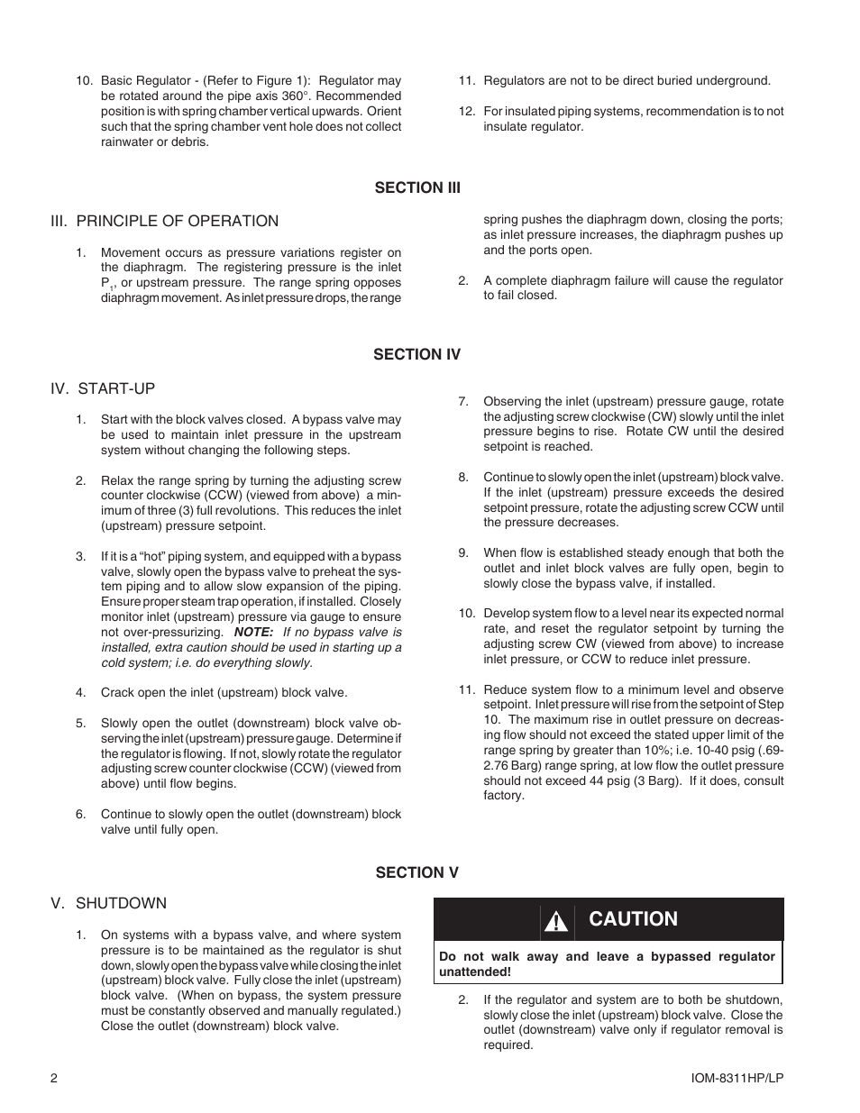 Caution | Cashco 8311LP User Manual | Page 2 / 8