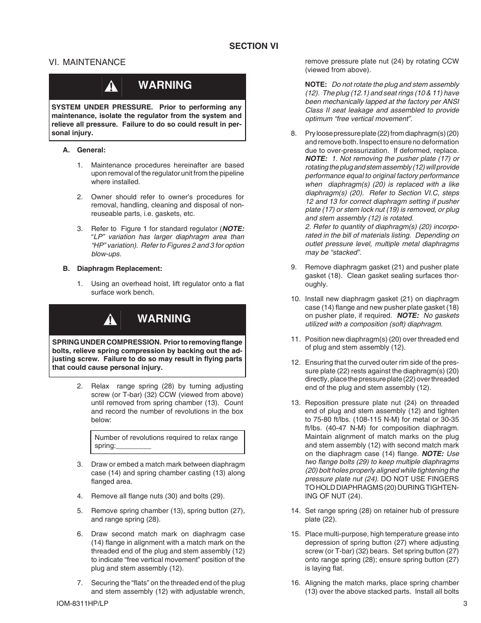 Warning | Cashco 8311LP User Manual | Page 3 / 8