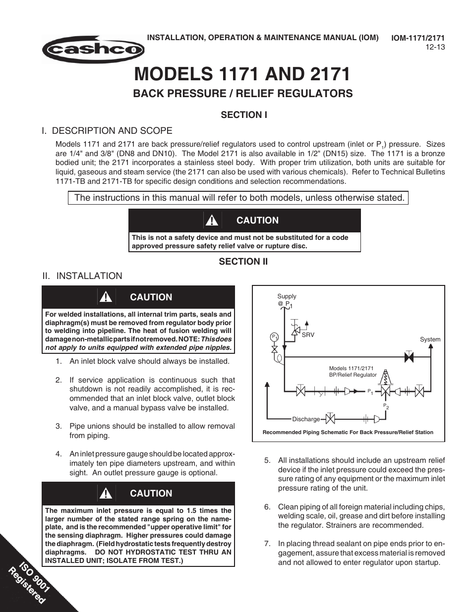 Cashco 2171 User Manual | 8 pages