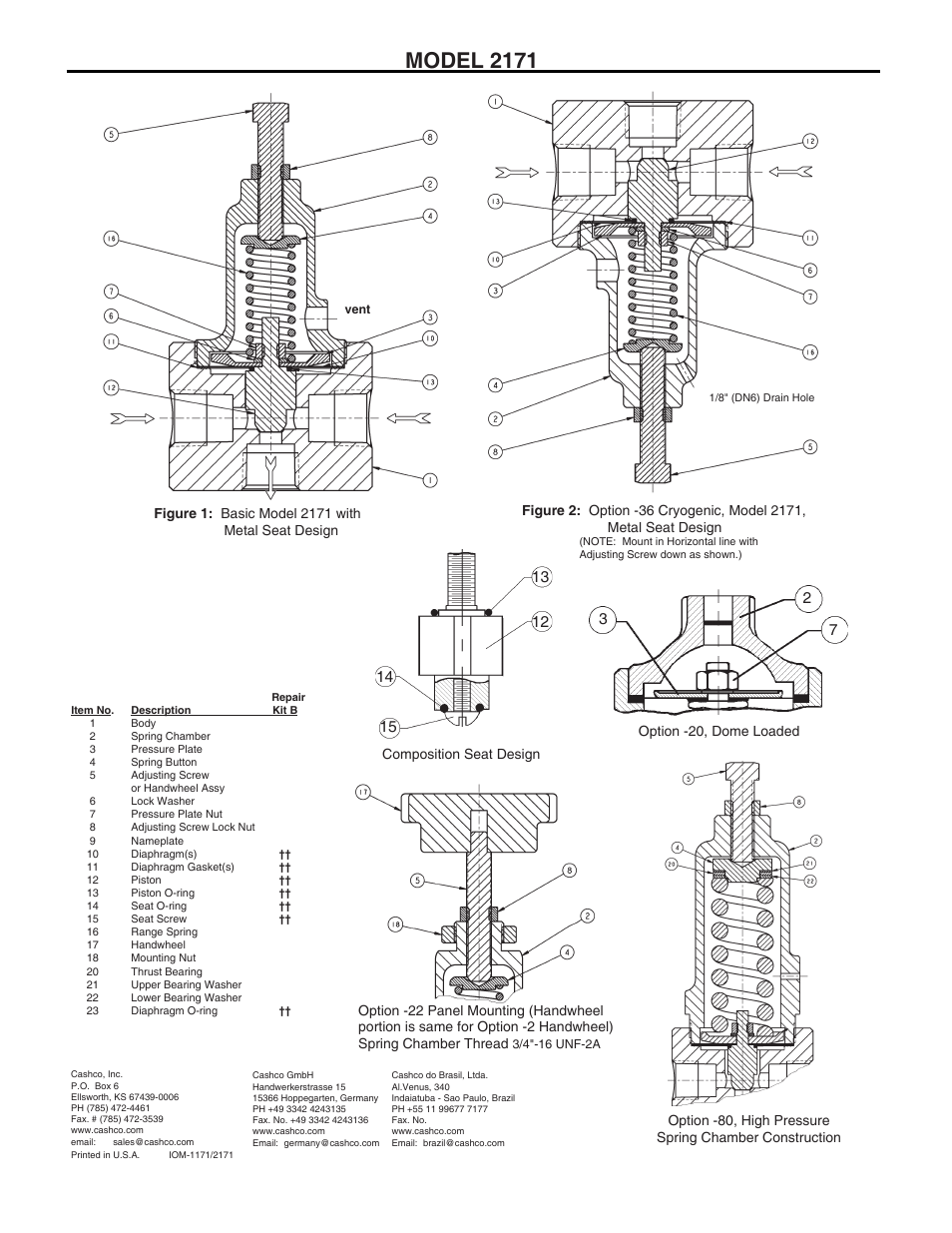 Model 2171 | Cashco 2171 User Manual | Page 8 / 8