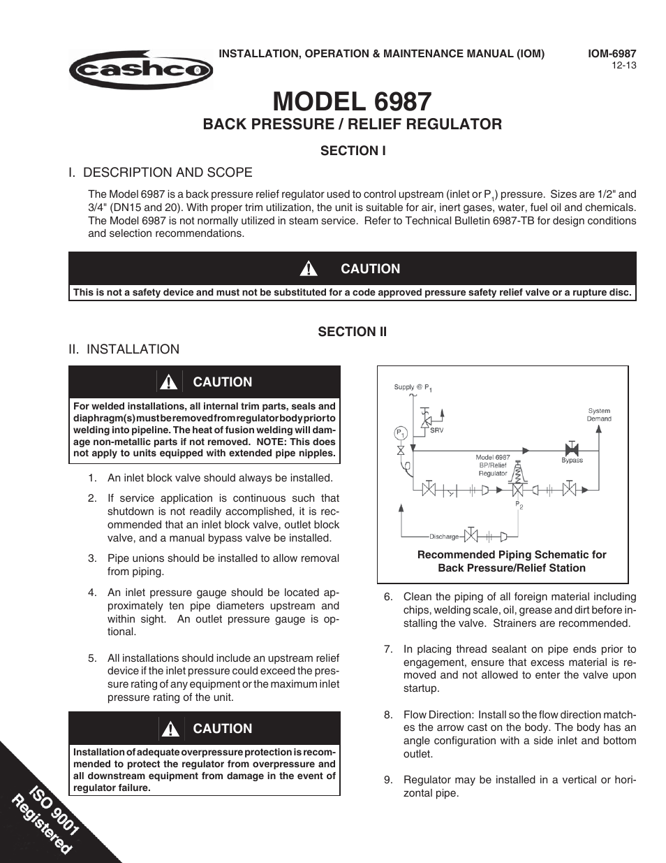 Cashco 6987 User Manual | 8 pages