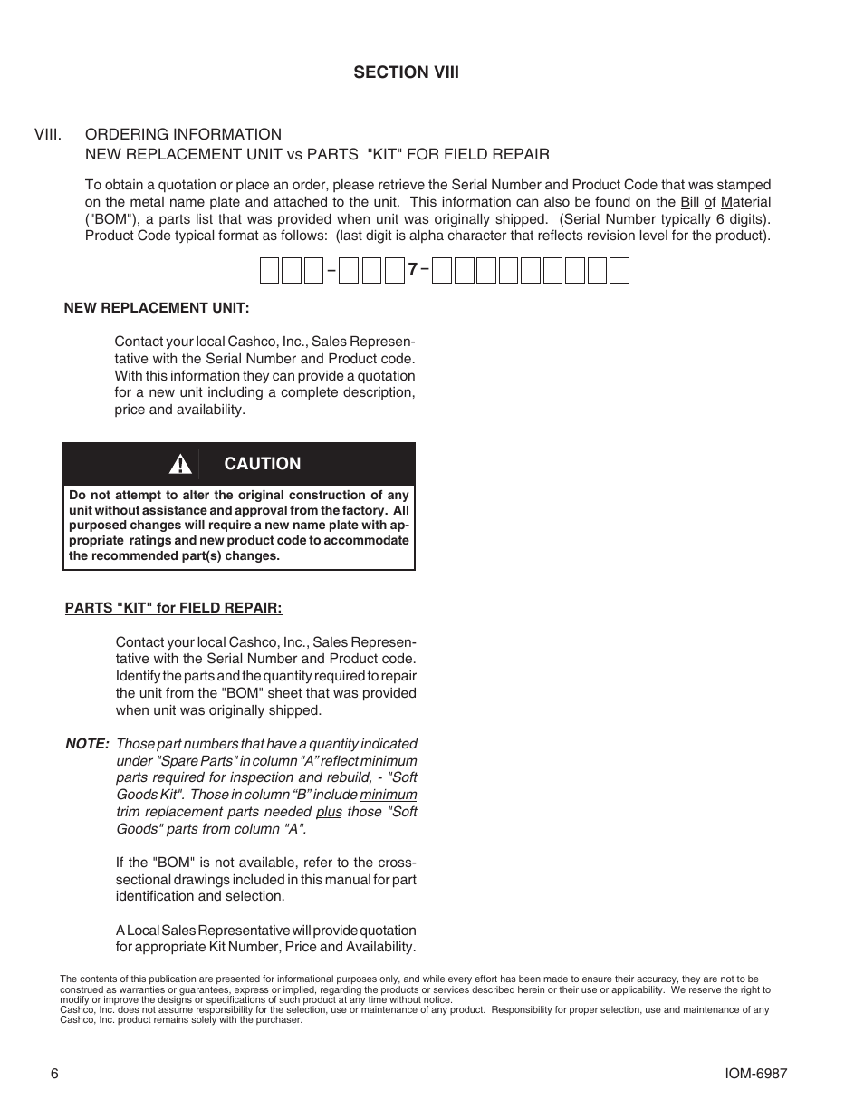 Cashco 6987 User Manual | Page 6 / 8
