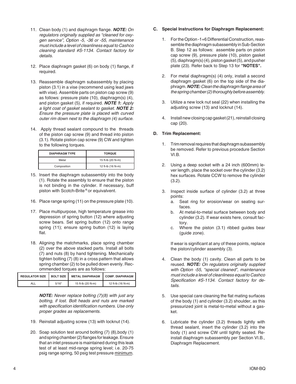 Cashco BQ User Manual | Page 4 / 8