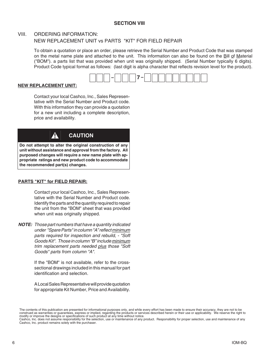 Cashco BQ User Manual | Page 6 / 8