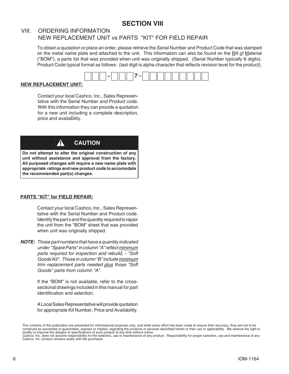 Cashco 1164 User Manual | Page 6 / 8