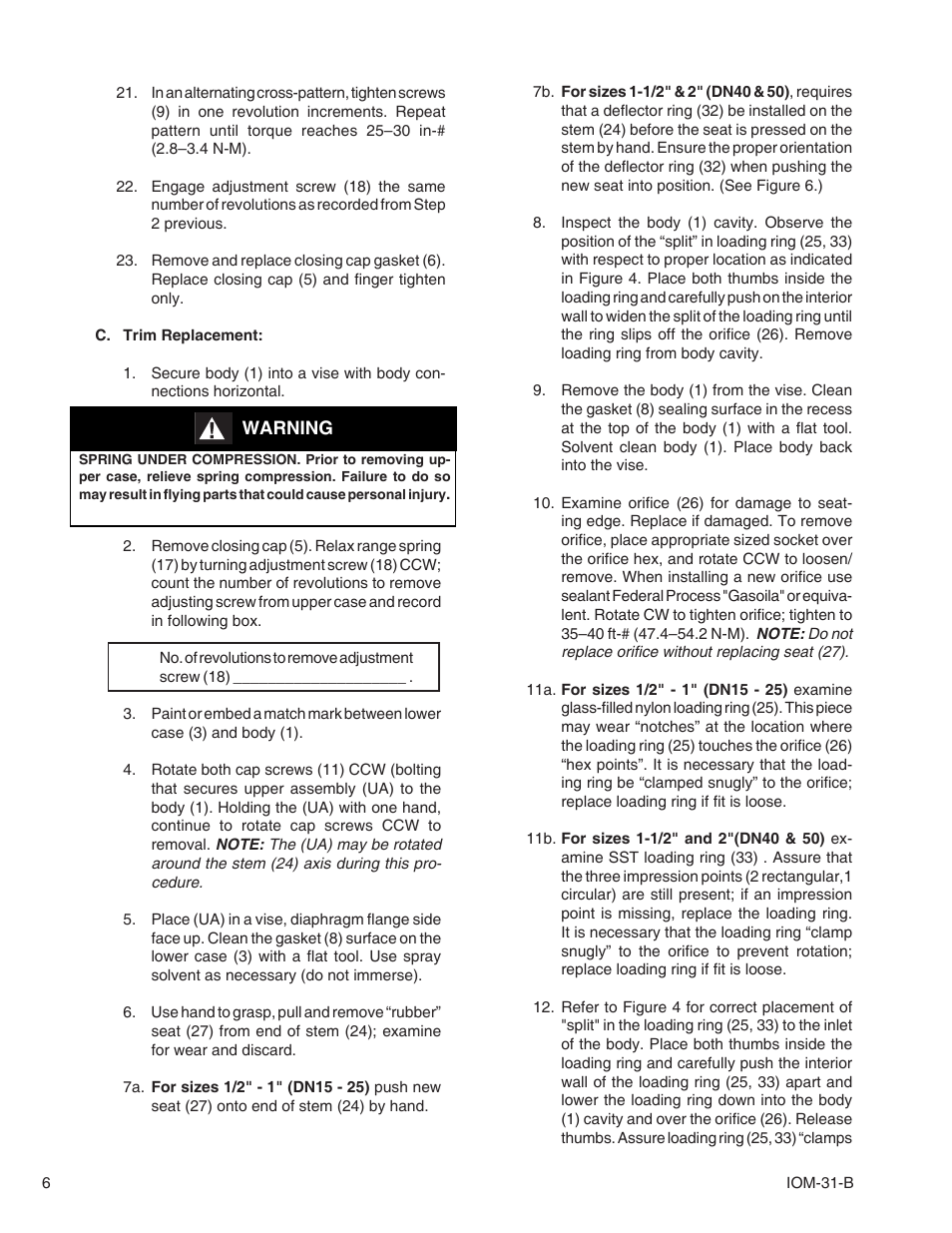 Cashco 31-B User Manual | Page 6 / 12