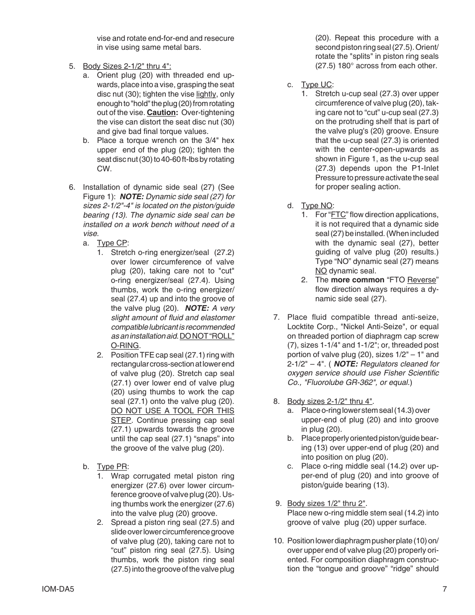 Cashco DA5 User Manual | Page 7 / 16
