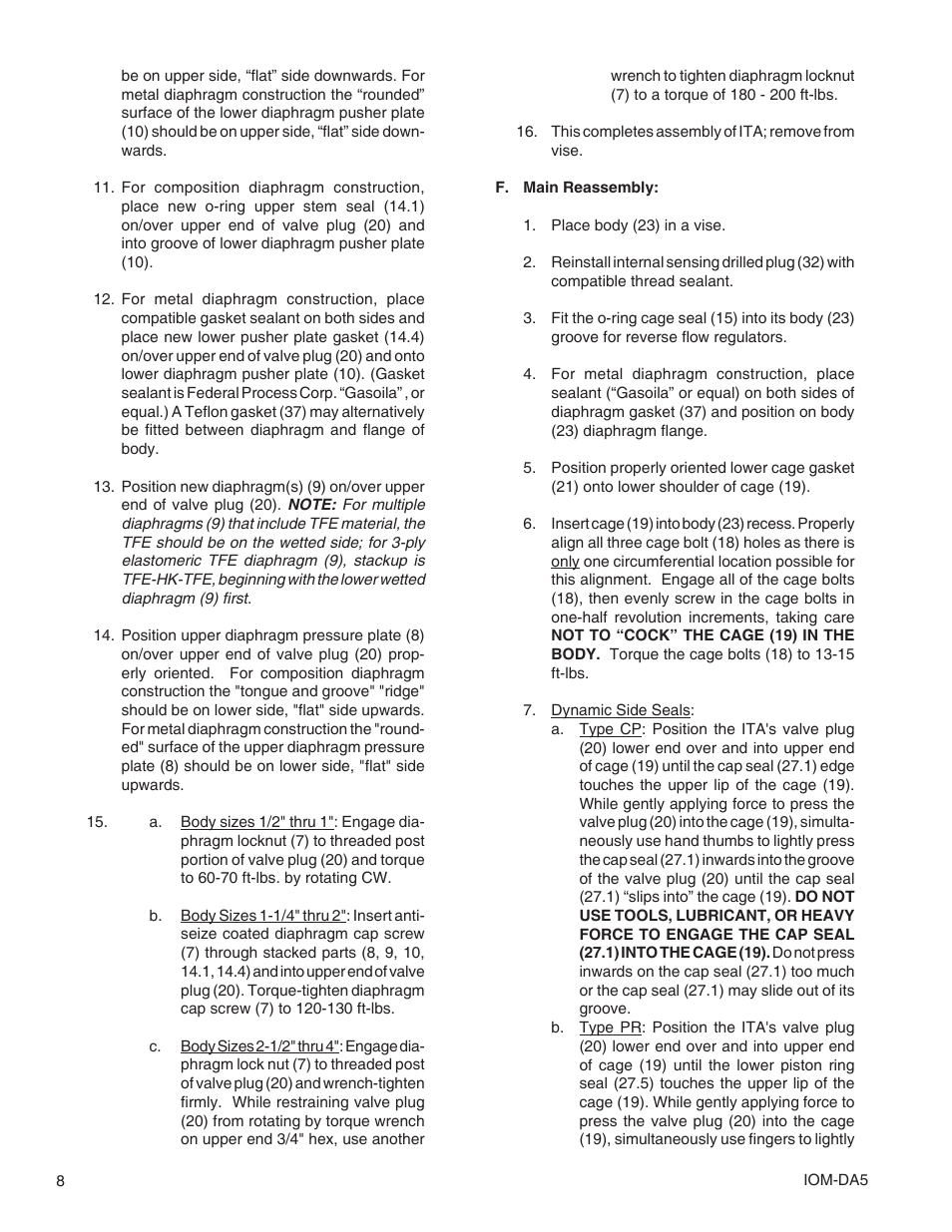 Cashco DA5 User Manual | Page 8 / 16