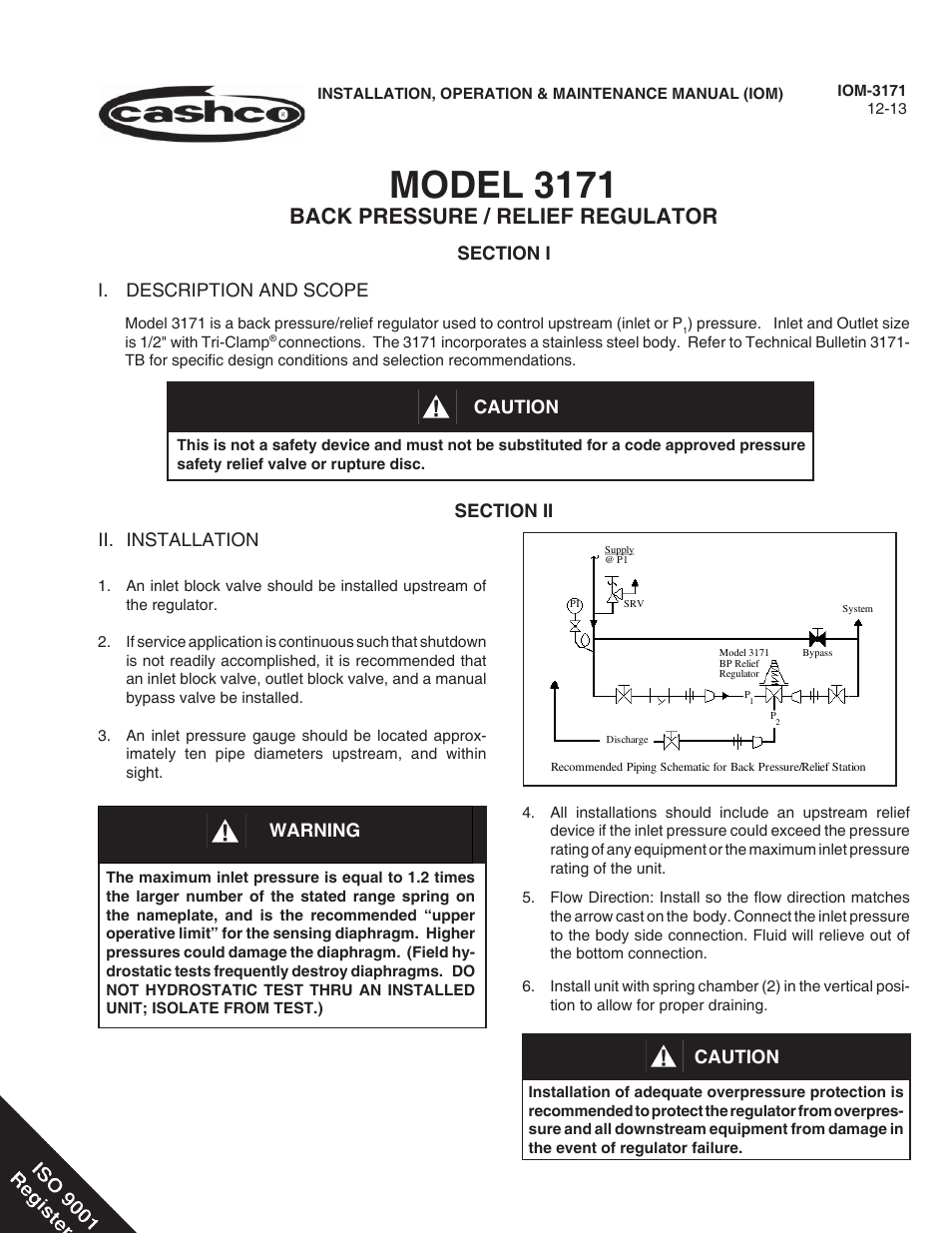 Cashco 3171 User Manual | 8 pages