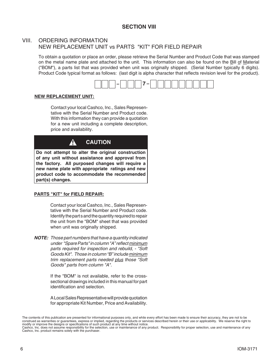 Cashco 3171 User Manual | Page 6 / 8