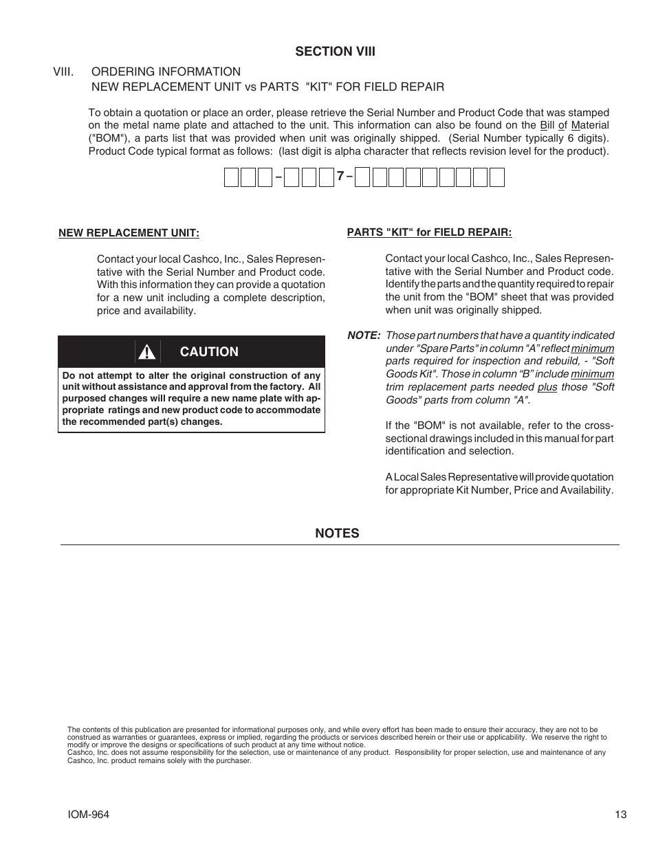 Cashco 964 User Manual | Page 13 / 16