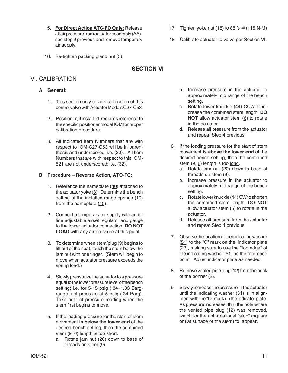 Cashco 521 User Manual | Page 11 / 20