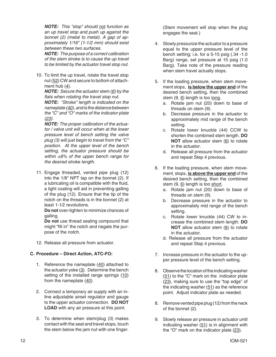 Cashco 521 User Manual | Page 12 / 20