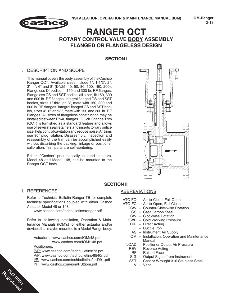 Cashco Ranger QCT User Manual | 24 pages