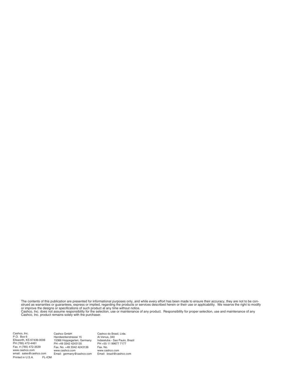 Cashco FL800 User Manual | Page 5 / 5