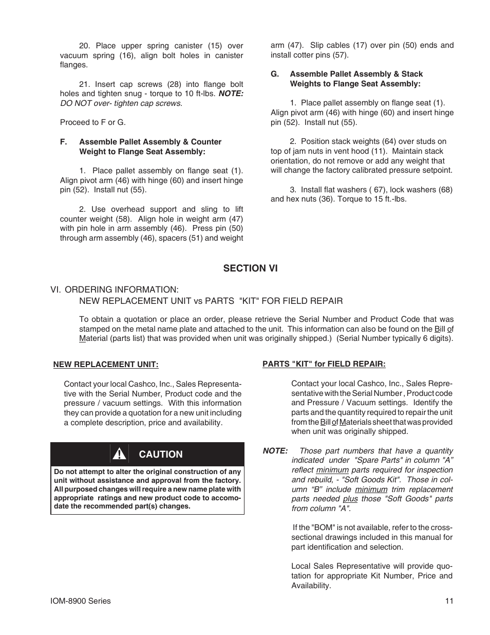 Cashco 8900 User Manual | Page 11 / 16