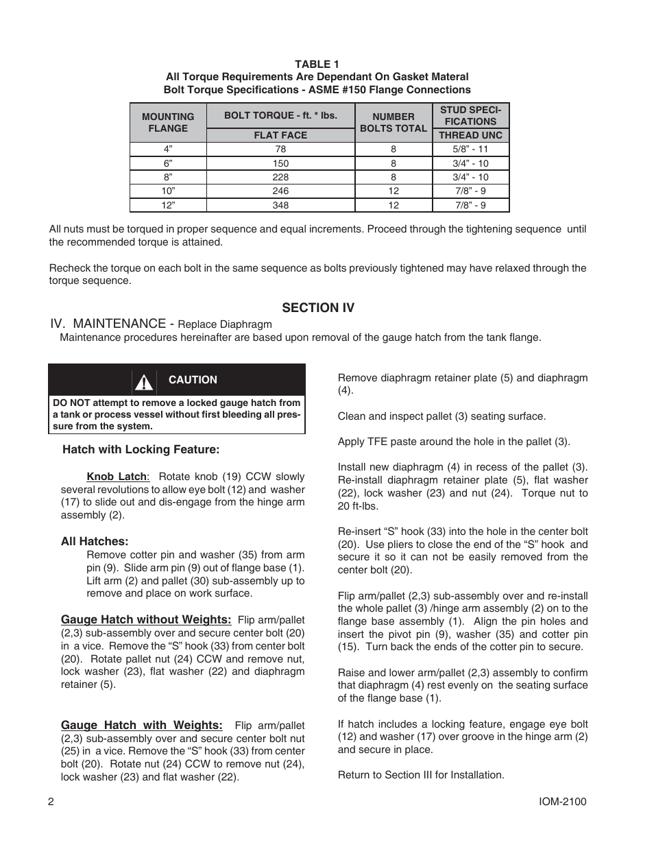 Cashco 2100 Gauge Hatch User Manual | Page 2 / 4