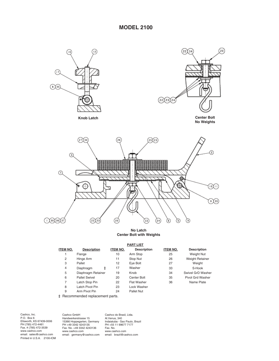 Model 2100 | Cashco 2100 Gauge Hatch User Manual | Page 4 / 4